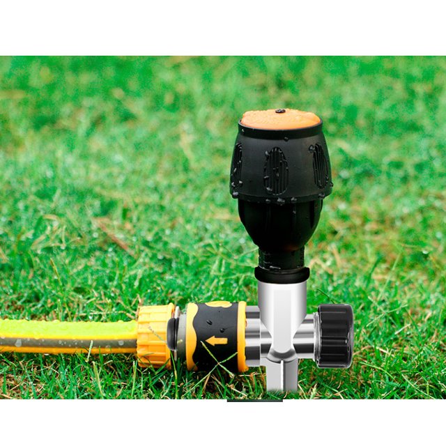 2 Pack Rotary Gear Drive Sprinkler, Heavy Duty Sprinklers with Step Spike for Garden and Lawn Watering