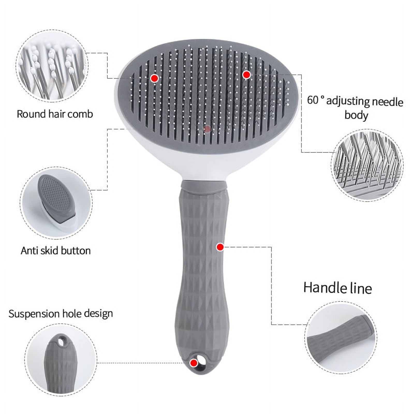 Pet Grooming Rake, Double-Sided Dematting Undercoat Brush for Dogs & Cats, Reduces Shedding