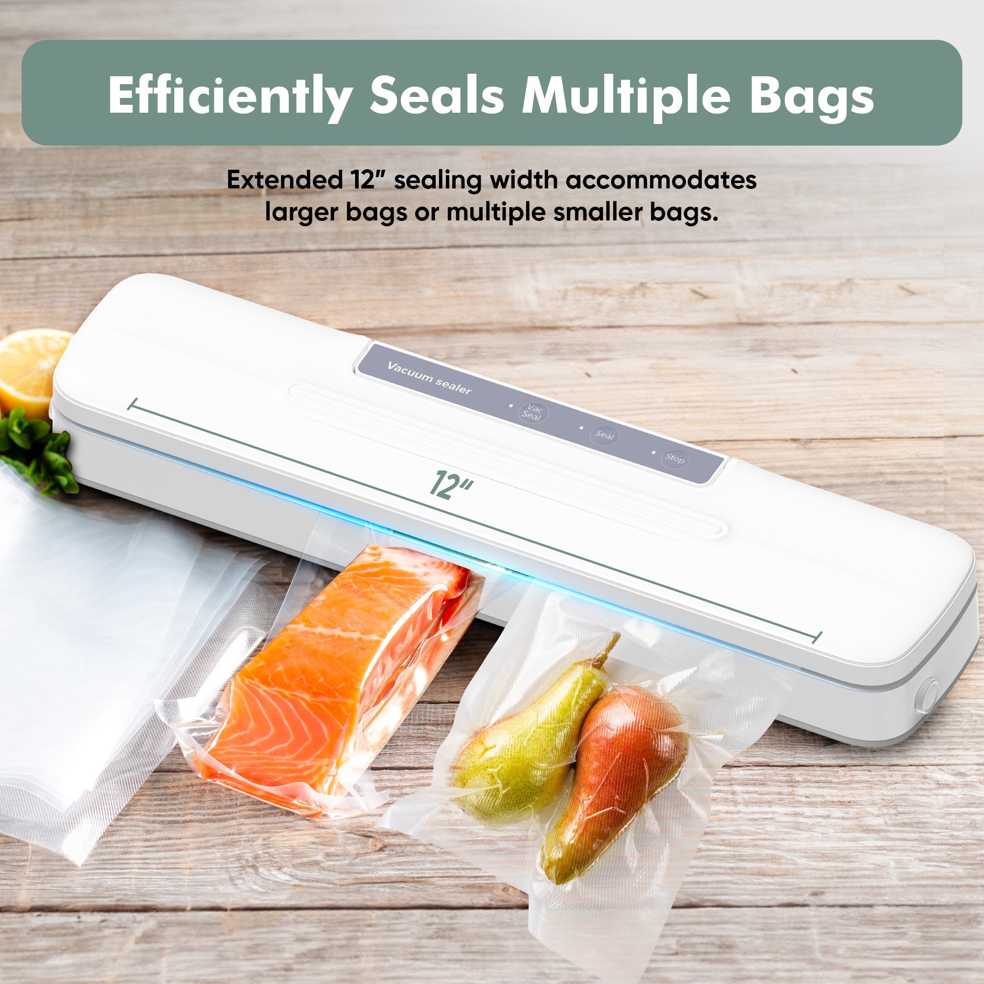 PortableOut Vacuum Sealer, Food Vacuum Sealer Machines with 30 Seal Bags, Portable Kitchen Appliance for Food Freshness, Compact Compression Packaging Machine