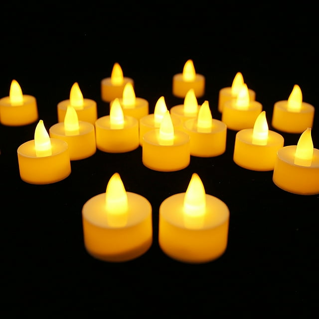 24 Pack Flameless Tea Lights Candles, LED Flickering Electric Tea Candles for Holidays and Special Occasions