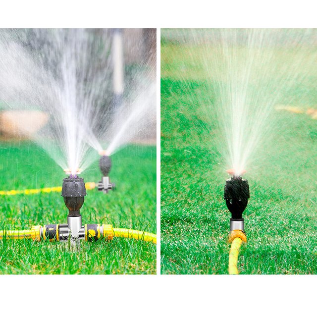 2 Pack Rotary Gear Drive Sprinkler, Heavy Duty Sprinklers with Step Spike for Garden and Lawn Watering