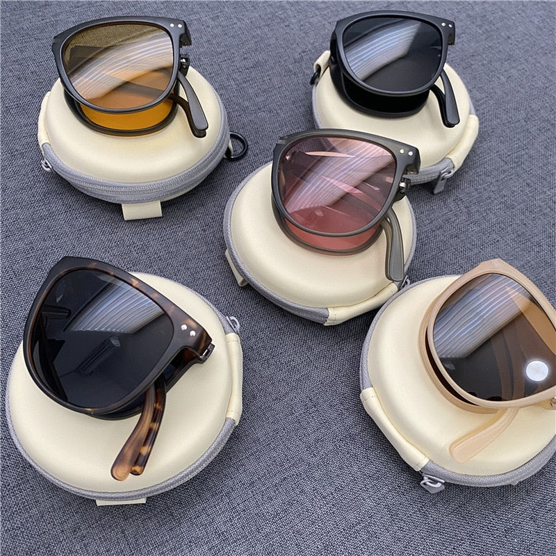 PortableOut UV400 Protection, Compact Folding Sunglasses with Designer Look, Ideal for Travel & Outdoor Use