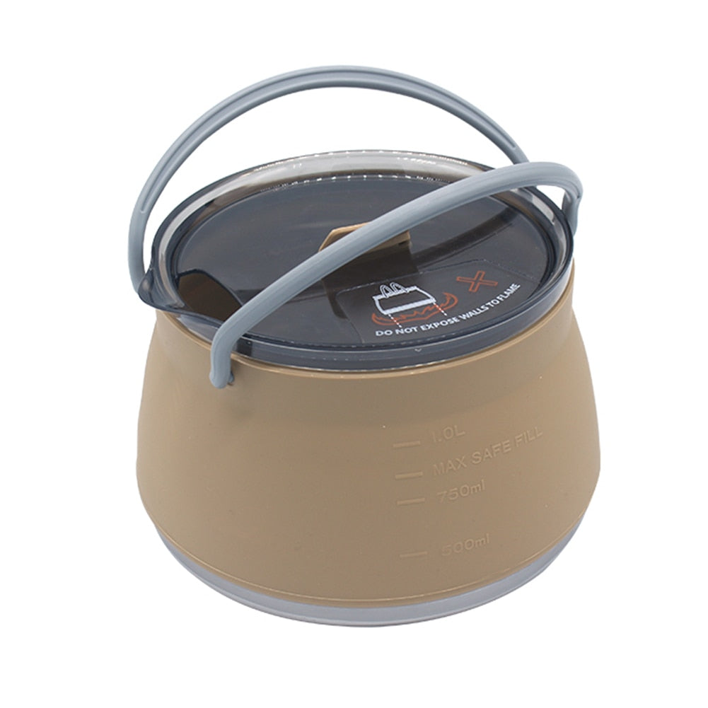 PortableOut Compact Travel Kettle - Foldable Silicone, Lightweight, Easy Storage, Perfect for Camping & Hiking