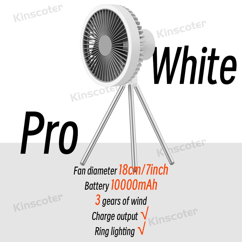 PortableOut Outdoor Camping Wireless Fan - Rechargeable, Compact & High-Speed - Perfect for Hiking, Travel, Picnics