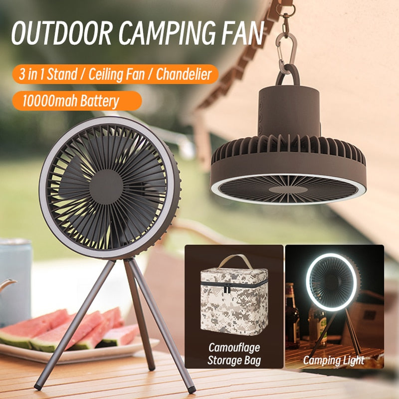 PortableOut Outdoor Camping Wireless Fan - Rechargeable, Compact & High-Speed - Perfect for Hiking, Travel, Picnics