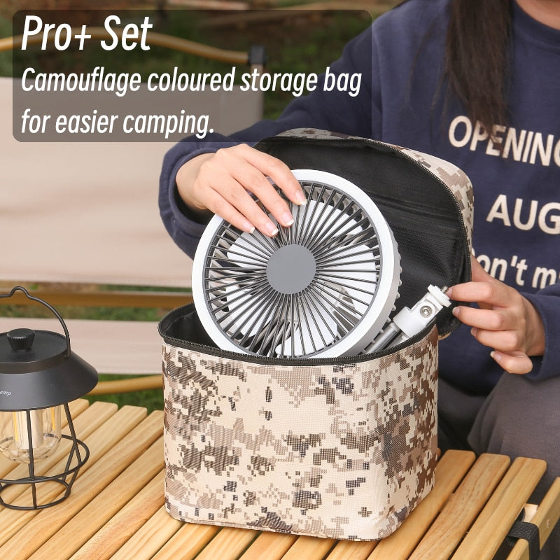 PortableOut Outdoor Camping Wireless Fan - Rechargeable, Compact & High-Speed - Perfect for Hiking, Travel, Picnics